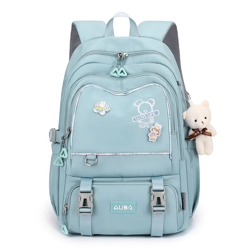 Back To School Backpack, School Backpack Student Teen Girls Cute Waterproof Nylon School Bag