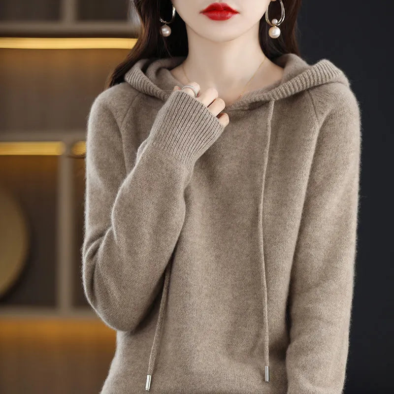 Hooded Knit Pullover Sweater