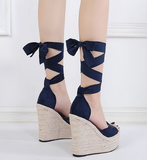 Faux Suede Sophistication Wedge Heels
