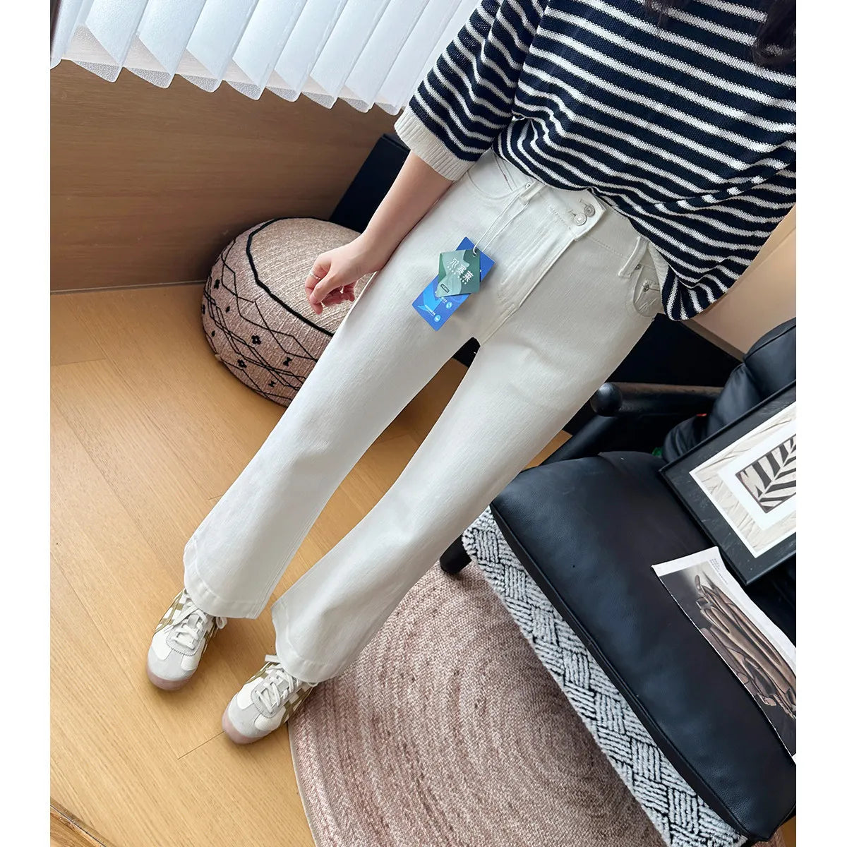 High Waist Nine Point Flare Jeans