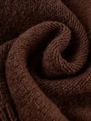 Coffee Brown Collared V Neck Knit Sweater