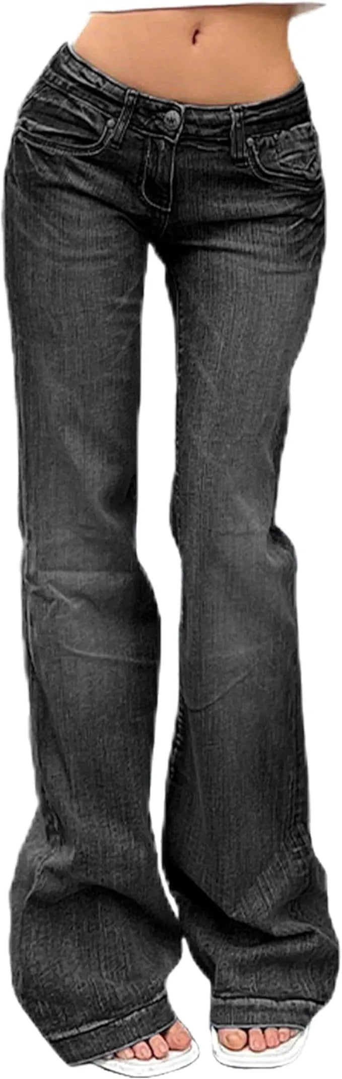 Y2K Vintage Low Rise Washed Blue Flare Denim Jeans