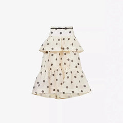 High Waist Polka Dot Tiered Midi Skirt