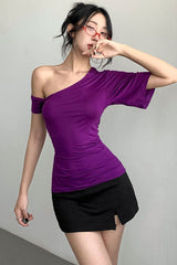 Slash Neck Off Shoulder Top Tee