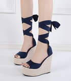 Faux Suede Sophistication Wedge Heels