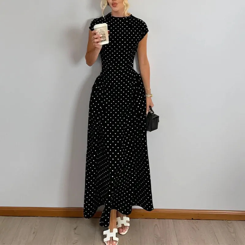 Cap Sleeve Fit-and-Flare Midi Dress