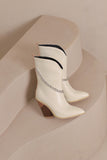 Pointed Thick-Heeled Mid-Calf Boots