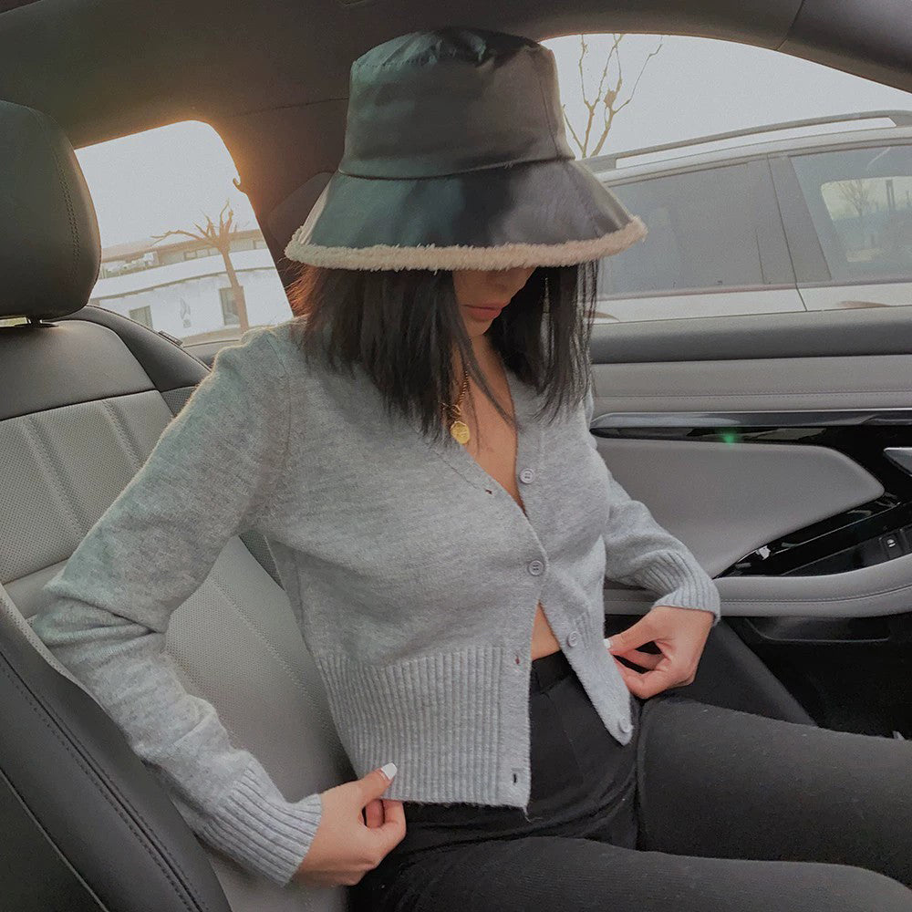 Cardigan Short Solid Knitwear Cardigan Top