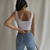 Casual Sleeveless Tight Top Solid Shirt Top