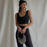 Casual Sleeveless Tight Top Solid Shirt Top