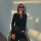 Casual Long Sleeve Tight Top Solid Shirt Top