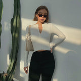 Casual Long Sleeve Tight Top Solid Shirt Top