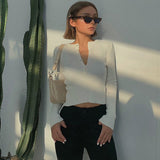 Casual Long Sleeve Tight Top Solid Shirt Top