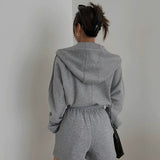 Casual Short Hoodie Coat Long Sleeve Solid Shirt Cardigan Jacket Coat