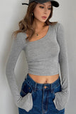 Casual Long Sleeve Tight Top Solid Shirt Top