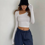Casual Long Sleeve Tight Top Solid Shirt Top
