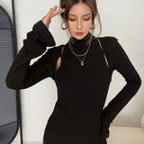 Casual Long Sleeve Tight Top Solid Shirt Top