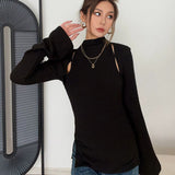 Casual Long Sleeve Tight Top Solid Shirt Top