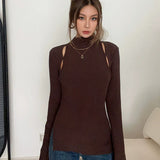 Casual Long Sleeve Tight Top Solid Shirt Top