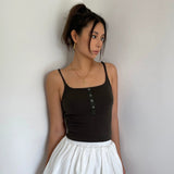 Casual Sleeveless Tight Top Solid Shirt Top