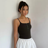 Casual Sleeveless Tight Top Solid Shirt Top