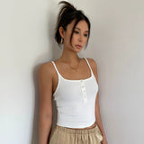 Casual Sleeveless Tight Top Solid Shirt Top