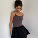 Casual Sleeveless Tight Top Solid Shirt Top