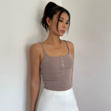 Casual Sleeveless Tight Top Solid Shirt Top