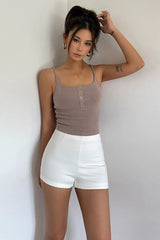 Casual Sleeveless Tight Top Solid Shirt Top
