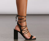 Dainty Wrap Around Strap Block Heels