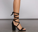 Lace Up Basic Block Heels