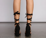 Lace Up Basic Block Heels