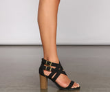 Stylish Appeal Multi Strap Block Heels