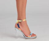 Mirror, Mirror PVC Strap Lucite Heels