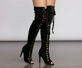 Bad Type Faux Suede Thigh High Boots