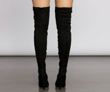 Bad Type Faux Suede Thigh High Boots