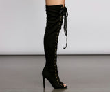 Bad Type Faux Suede Thigh High Boots