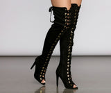 Bad Type Faux Suede Thigh High Boots