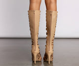 Chic Caged Below The Knee Stiletto Boots