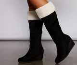 Botas de cuña con forro de sherpa Cozy Vibes