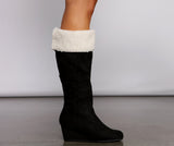 Botas de cuña con forro de sherpa Cozy Vibes