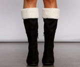 Botas de cuña con forro de sherpa Cozy Vibes