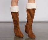 Botas de cuña con forro de sherpa Cozy Vibes