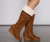 Botas de cuña con forro de sherpa Cozy Vibes