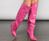 Stylish Gater Knee-High Stiletto Boots