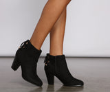 Basic Faux Suede Block Heel Booties