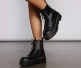 She's A Baddie Faux Leather Combat Boots