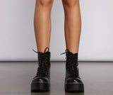 She's A Baddie Faux Leather Combat Boots