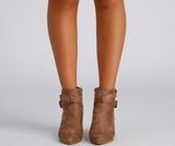 Buckle Detail Pointed Toe Booties