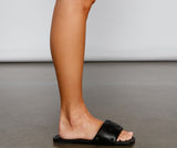 Glamour Chic Faux Leather Quilted Slides